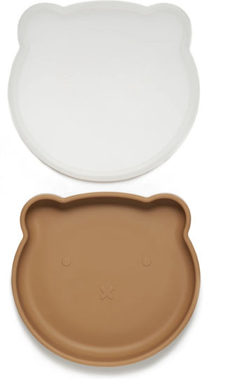 Kidnort Baby Food Plate made of Silicone Brown
