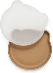 Kidnort Baby Food Plate made of Silicone Brown