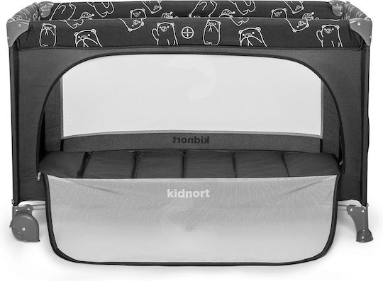 Kidnort Babybett mit Matratze Grau 68x128cm