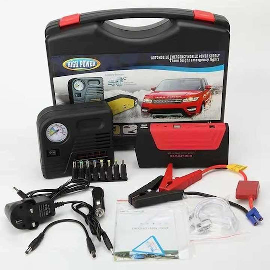 Booster Portabil Starter Baterie Auto cu Banca de alimentare / USB / Pompă / Φακό