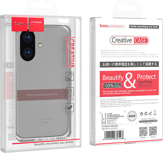 Hoco Light Series Back Cover Silicon Transparent Huse Telefoane iPhone 16