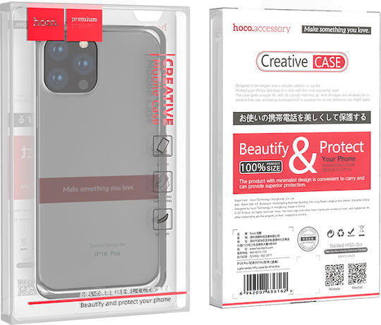 Hoco Light Series Back Cover Silicon Transparent Pentru iPhone 16 Pro