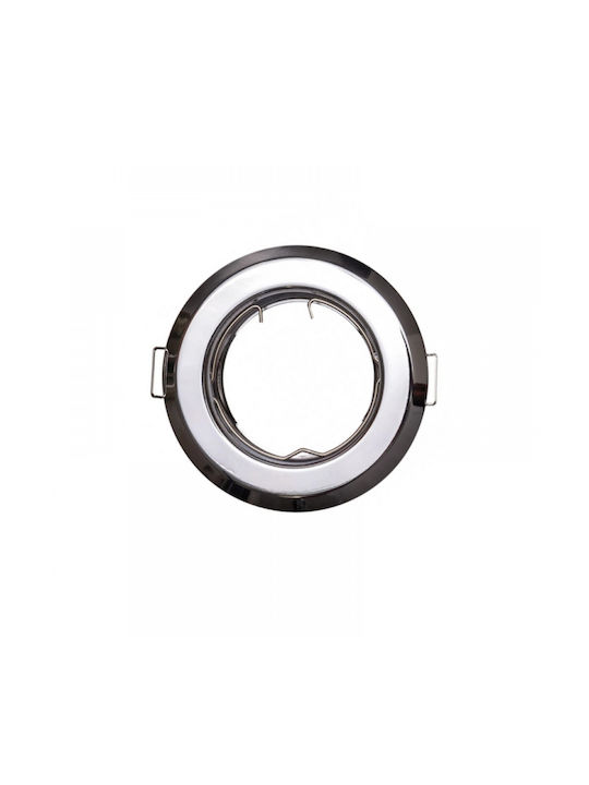 DIL Round Metallic Recessed Spot with Socket G4 Chrome 6x6cm. 1pcs