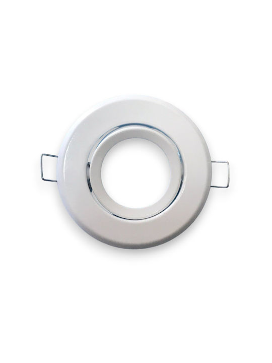 Led7 Rund Metallisch Rahmen für Spots GU10 Weiß 8.7x8.7cm. 1Stück