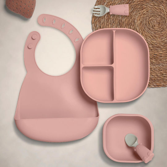 Mamas & Papas Feeding Set made of Silicone with Non-Slip Base 5pcs