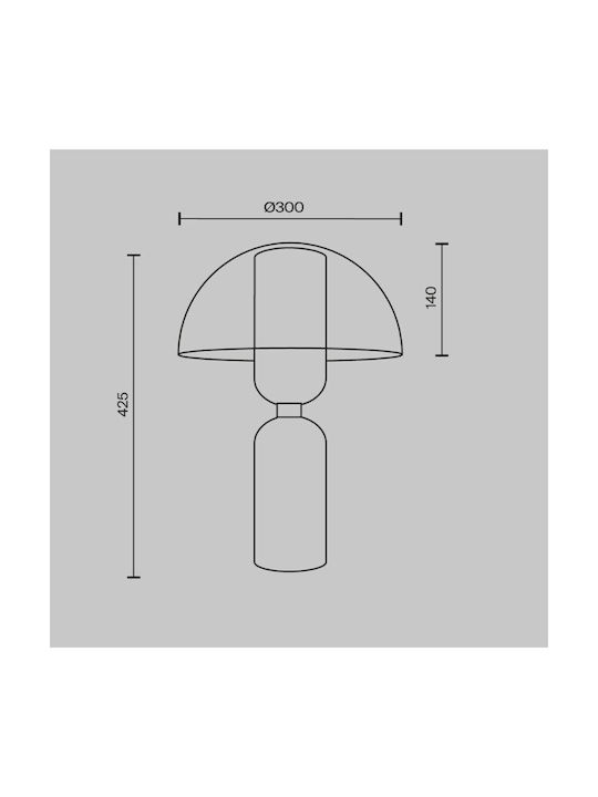 Maytoni Lampă de masă pentru Soclu E14 cu Abajur Transparent și Bază Negru