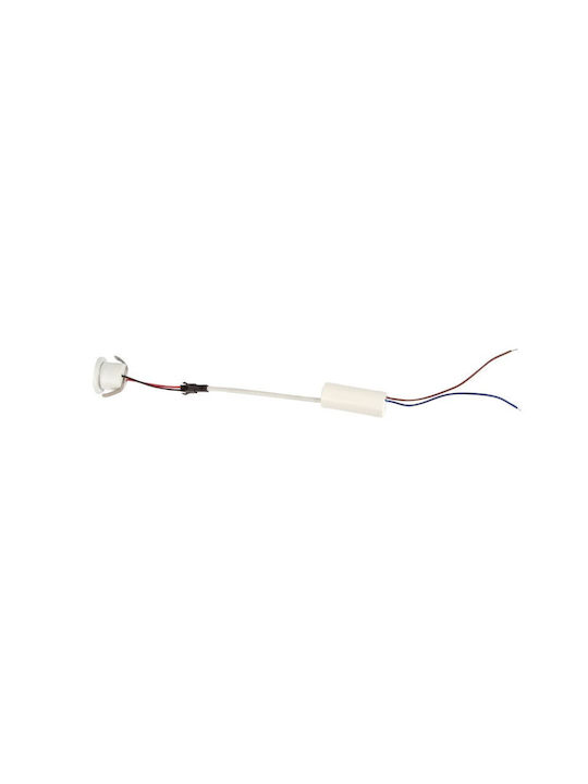 VK Lighting Στρογγυλό Μεταλλικό Χωνευτό Σποτ με Ενσωματωμένο LED και Θερμό Λευκό Φως Λευκό 3.3x3.3εκ.