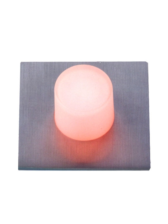Elvhx Square Metallic Recessed Spot with Integrated LED Silver 7x7cm. 1pcs