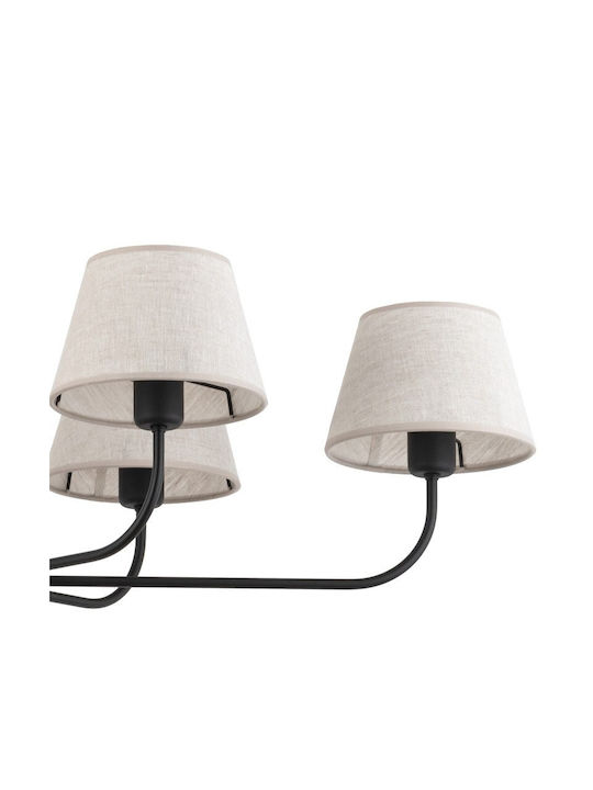 TK Lighting Chicago Kronleuchter 6xE27 Ø90cm mit Schirmen Beige 3999