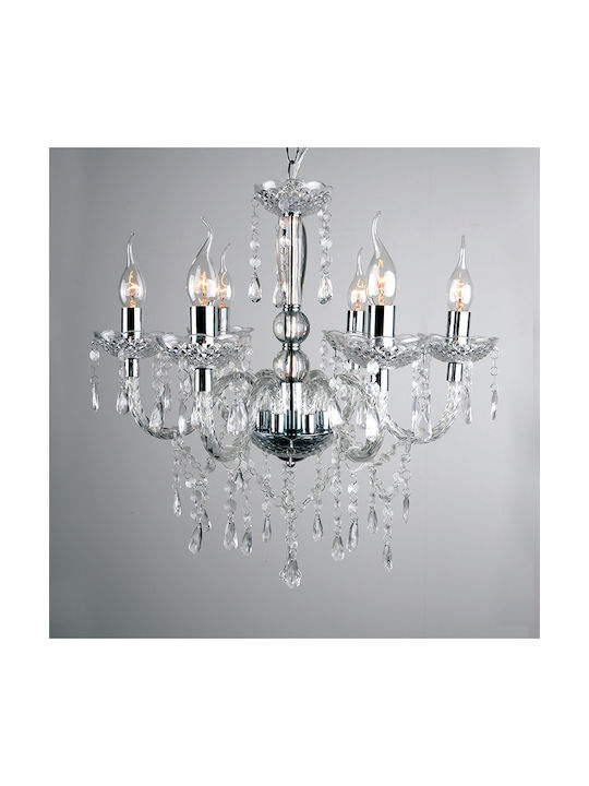 Aca Pegasus Chandelier Candlestick 6xE14 Black SF64026B
