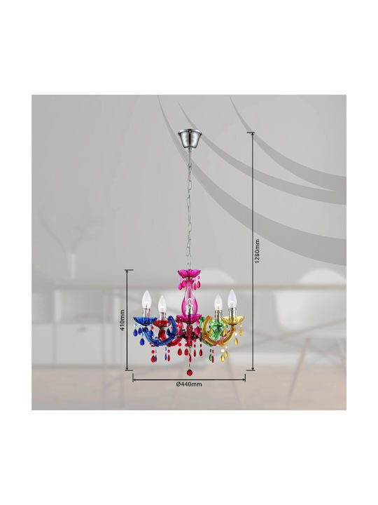 Globo Lighting Cuimbra II Chandelier Candlestick 6xE14 Multicolour 63118-5
