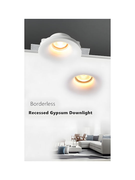 Home Lighting Recessed Spot with Socket GU10 White 13x13cm. 1pcs