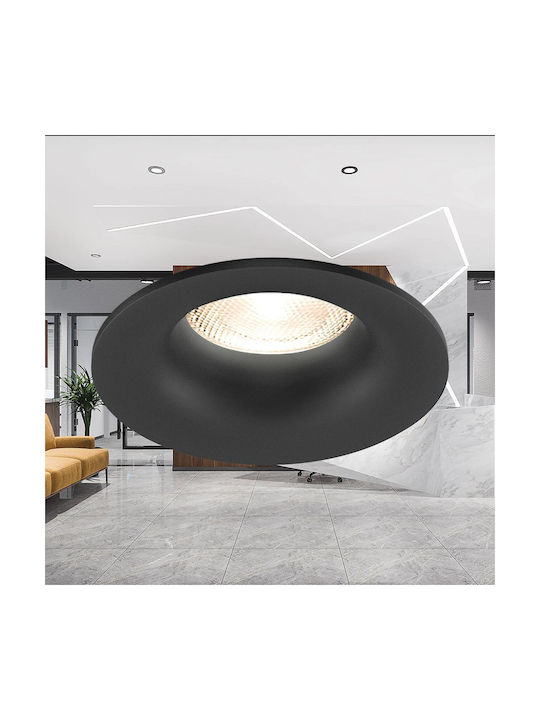 Braytron Round Metallic Recessed Spot with Socket GU10 Black 8.3x8.3cm. 1pcs