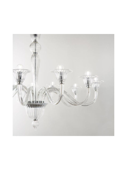 Ideal Lux Πολυέλαιος 8xE14 με Κεράκια Μελί 199412