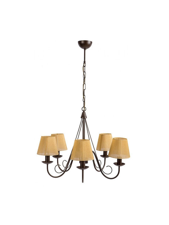 ArkoLight Kronleuchter 5xE14 mit Schirmen Weiß 1463-1/5-A