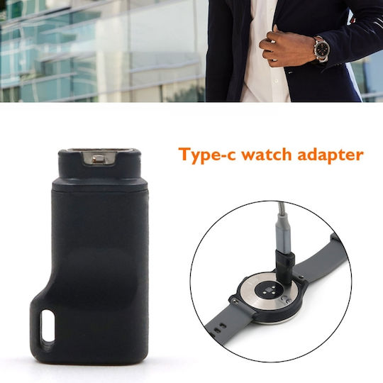 Adaptor Încărcare Type C Negru (Garmin Fenix 5 / 5x / 5s / 5s / 6 / 6X / 6S Pro / Venu)