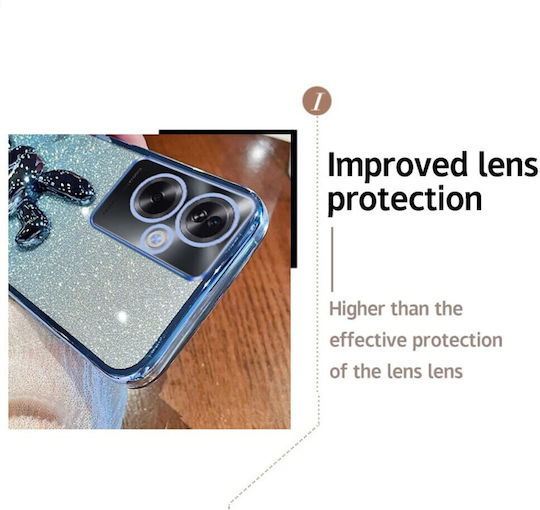Oppo Rabbit Holder Kickstand Back Cover Σιλικόνης Μπλε (Oppo A79 5G)