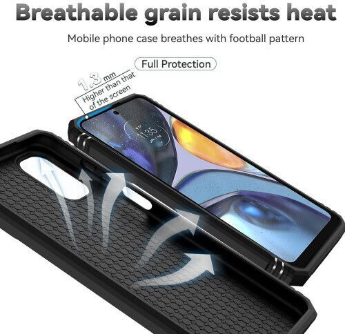 Umschlag Rückseite Kunststoff Schwarz (Moto G22)