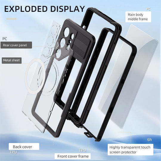 Redpepper Ip68 Αδιάβροχη Magsafe Θήκη Samsung Galaxy S25 Ultra Black