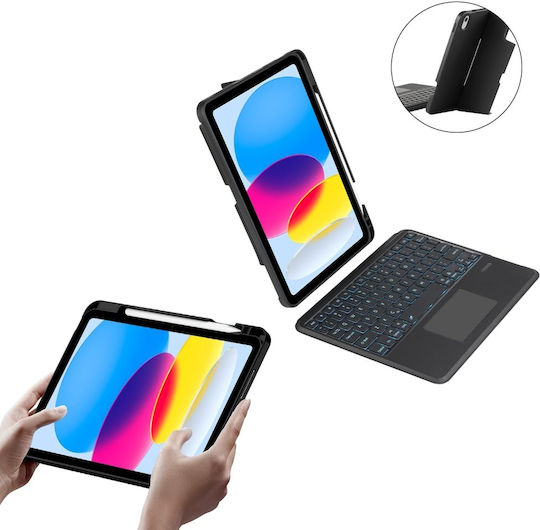 Tech-Protect Smartcase Флип капак с Клавиатура Черен (iPad 2022 10.9'' - iPad 2022 10.9 инча)