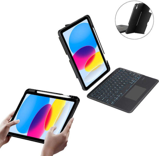 Tech-Protect Smartcase Флип капак с Клавиатура Черен (iPad 2022 10.9'' - iPad 2022 10.9 инча)