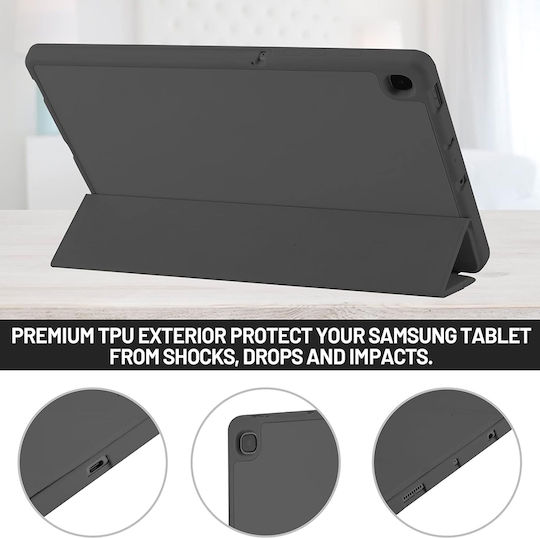 Techsuit Flip Cover Durabilă Neagră (Galaxy Tab S6 Lite 10.4)
