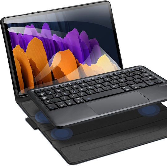 Dux Ducis Touchpad Flip Cover με Πληκτρολόγιο στα Αγγλικά US Μαύρη (Galaxy Tab S7)