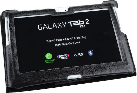 Quer Flip Cover Din Piele Neagră (SAMSUNG GALAXY TAB P5100)