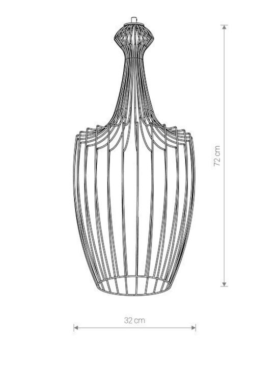 Nowodvorski Cameleon Luksor L Abajur Formă Neregulată Maro cu Lățime 32cm