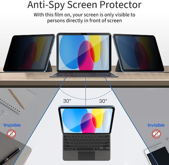 Tech-Protect Privacy Tempered Glass (iPad 10.9” 2022, iPad 11” 2025) Μαύρο