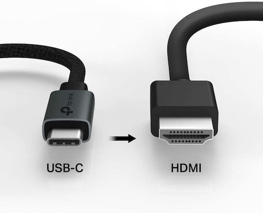 TP-LINK Μετατροπέας USB-C / HDMI male σε HDMI / USB-C female Γκρι 1τμχ UA520C