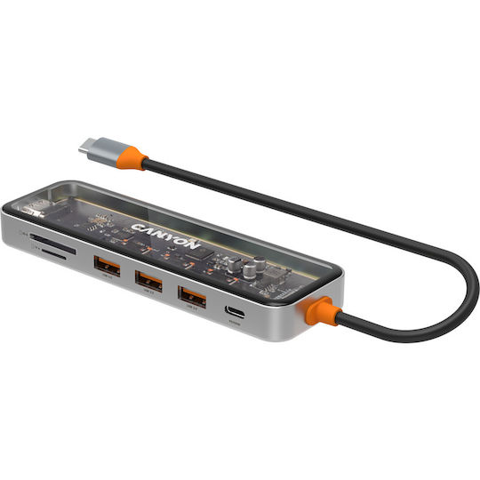 Canyon USB-C Laptop Docking Station with HDMI 4K PowerDelivery Gray