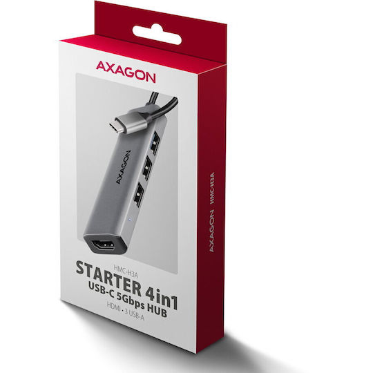 Axagon USB-C Dockingstation mit HDMI 4K Grau