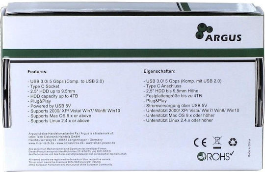 HDD-Rack Inter-Tech GD-25609-BK USB Schwarz