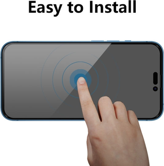 Anti-spy Privacy Full Face Tempered Glass Negru (iPhone 15 Pro Max)