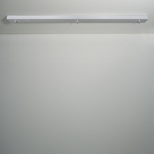 Ceiling Rose 3 Sockets Rectangular 90cm Zafferano Lgr0043 Grey