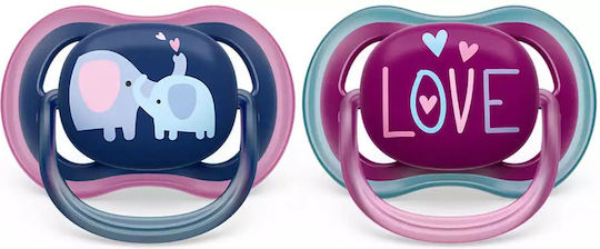 Philips Ultra Air Orthodontic Pacifiers Silicone Blue / Purple for 18+ months 2pcs