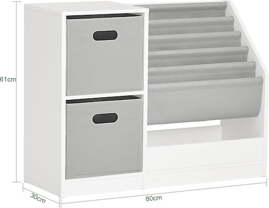 Bibliotecă pardoseală Lemn Alb 80x61x30cm