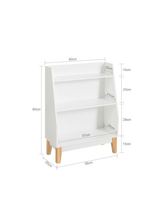 Βιβλιοθήκη Δαπέδου Ξύλινη Λευκή 60x80x25cm Βιβλιοθήκη Δαπέδου Ξύλινη Λευκή 60x80x25cm