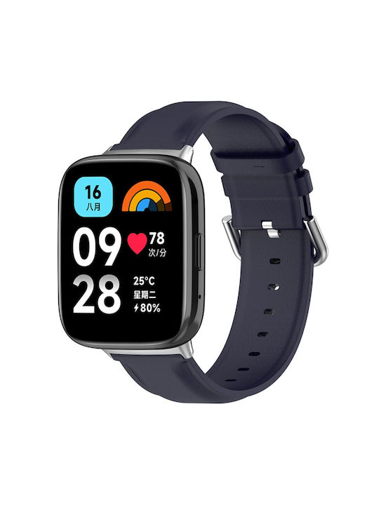 Λουράκι Δερμάτινο Navy Μπλε (Redmi Watch 3 Active)