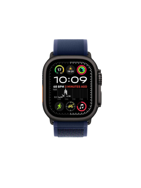 Apple Trail Loop - S/M Каишка Текстил Blue - Black Titanium Finish (Apple Watch 44/45/46mm/Ultra 49mm)