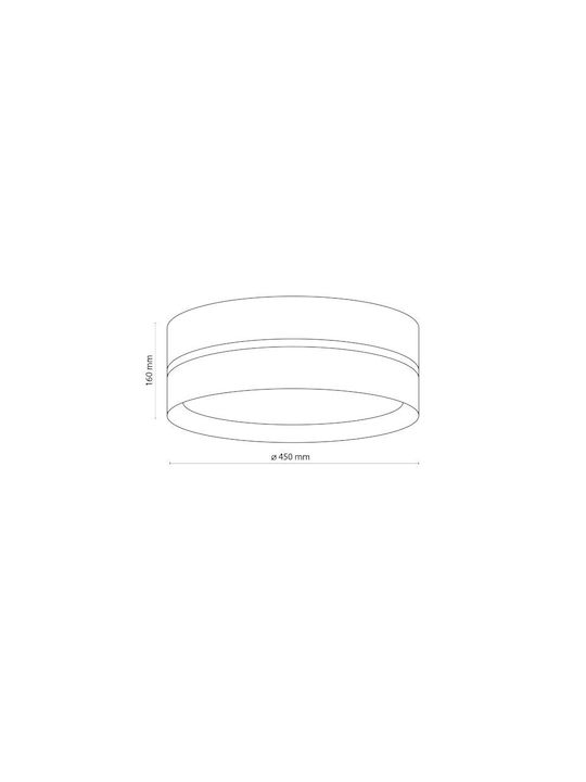 TK Lighting Linobianco Πλαφονιέρα Οροφής 45εκ. Λευκή με Ντουί E27