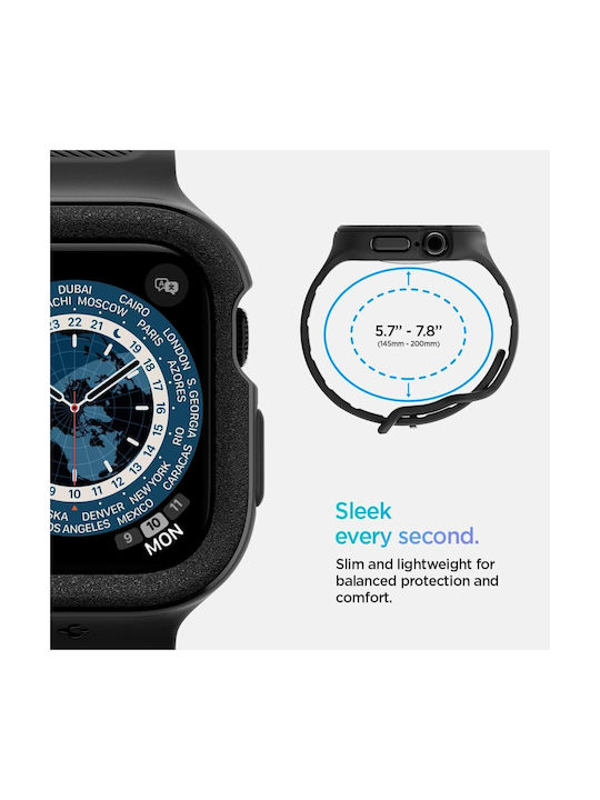 Spigen Vault Pro Silikonhülle in Schwarz Farbe für Apple Watch 46 mm