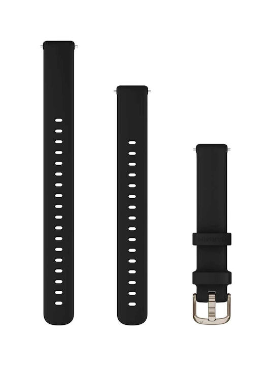 Garmin Quick Release 14 Mm Black Silicone Band With Cream Gold Hardware