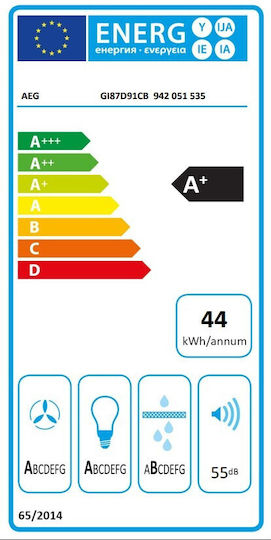 AEG 8000 Auroratech Insulă Hotă 90cm Negru