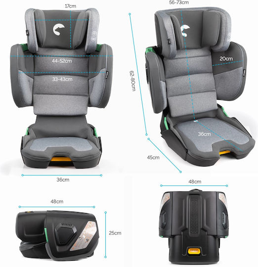 Kidnort Mane Καθισματάκι Αυτοκινήτου i-Size με Isofix Γκρι