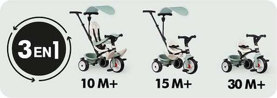Smoby Baby Balade Превозно Средство с Ръкохватка за Родител 3 в 1 за 10 Месеца Сив