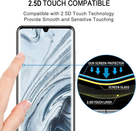 Vollkleber Vollflächig gehärtetes Glas Schwarz (Mi Note 10 Lite)