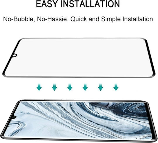 Vollkleber Vollflächig gehärtetes Glas Schwarz (Mi Note 10 Lite)