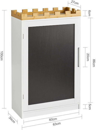 Cabinet pardoseală Lemn Alb 63x100x30cm